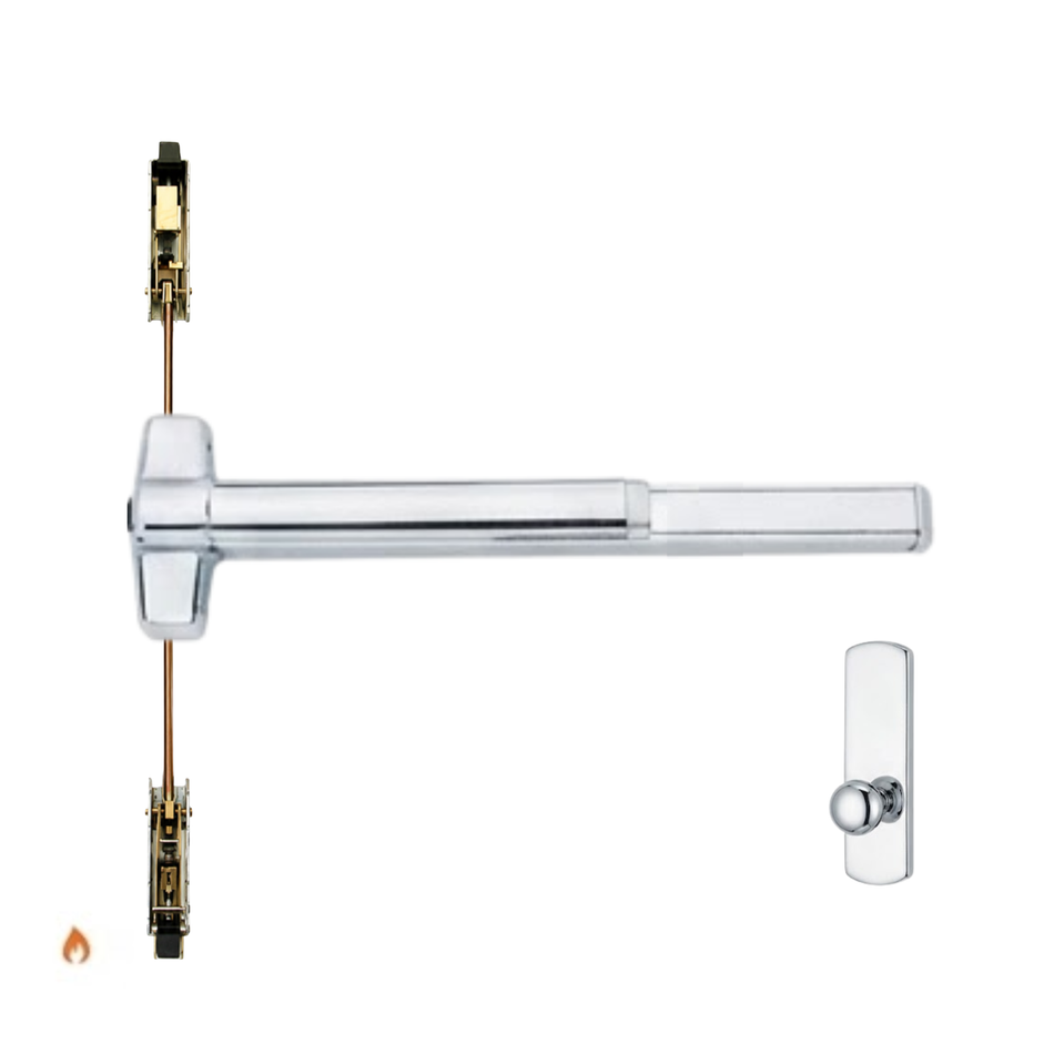 Von Duprin 9848K-BE-F/9948K-BE-F - Knob,Blank Escutcheon Concealed Vertical Rod Device - Fire Rated