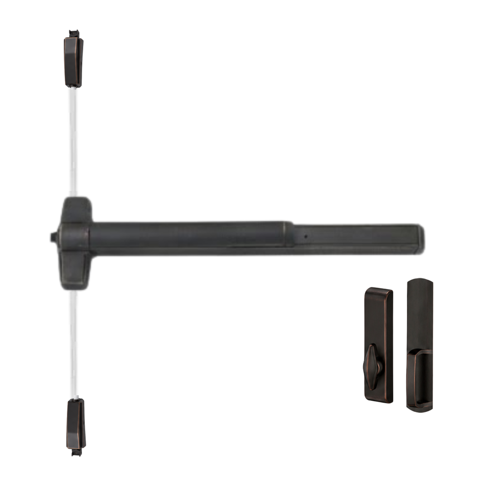 Von Duprin 9857TLBE/9957TLBE - Turn Lever, Blank Escutcheon Surface Three Point Latch Device
