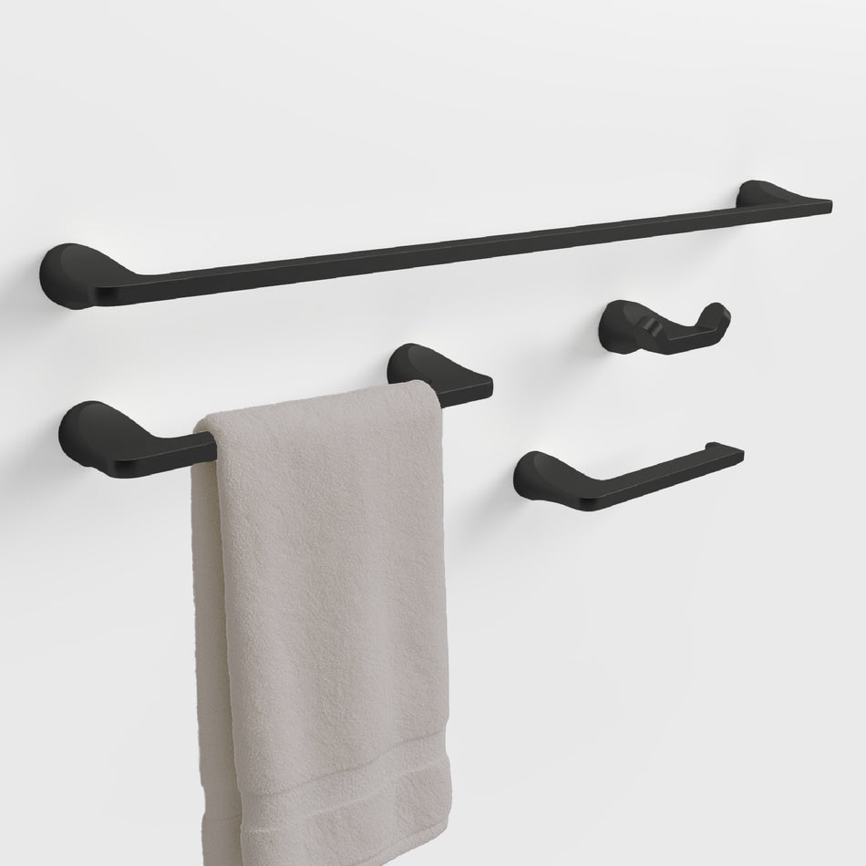 Mega Handles Prime Bath Suite Bath Hardware Kit Includes Hand Towel Bar, Bath Sheet Bar, Robe & Towel Hook & Toilet Paper Holder