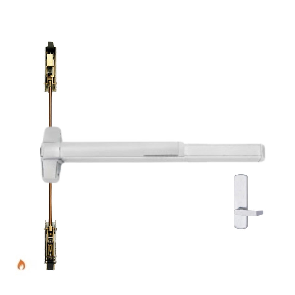 Von Duprin 9847WDC-L-BE-F/9947WDC-L-BE-F - Lever, Blank Escutcheon Wood Door Concealed Vertical Rod Device - Fire Rated