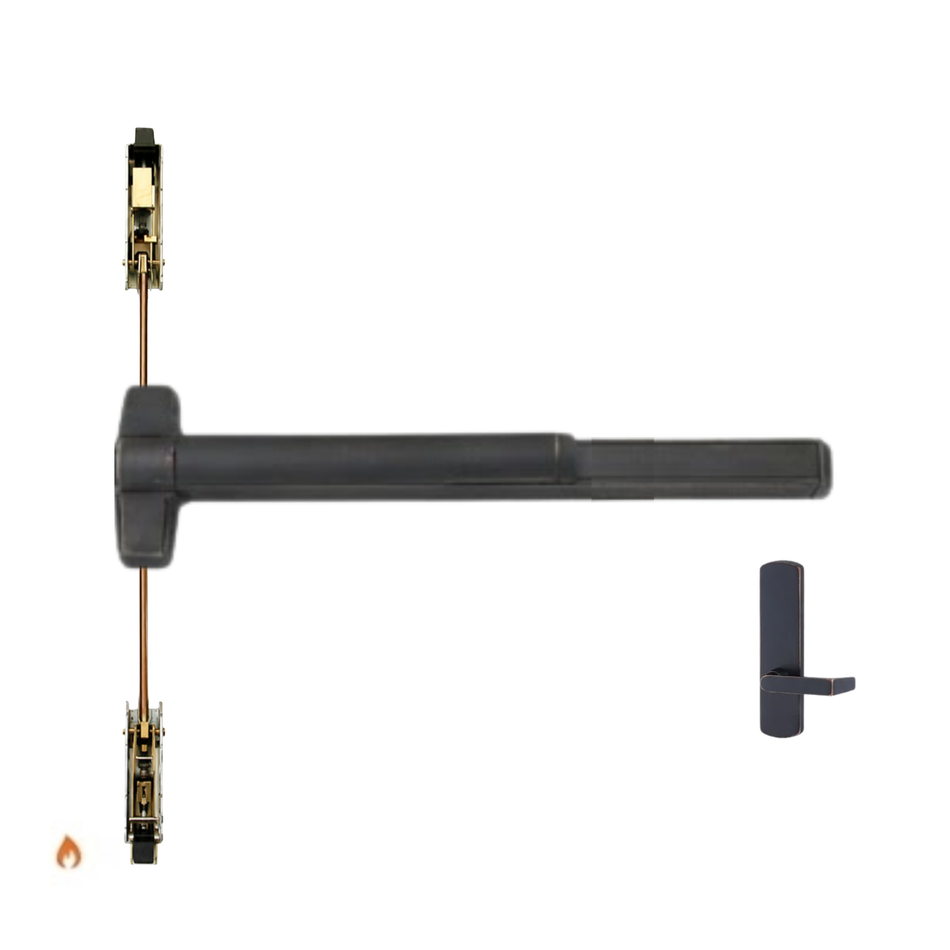 Von Duprin 9847L-BE-F/9947L-BE-F - Lever, Blank Escutcheon Concealed Vertical Rod Device - Fire Rated