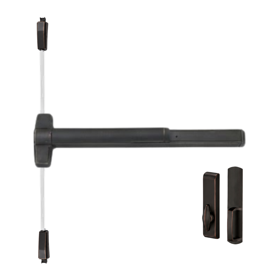 Von Duprin 9827TL-BE/9927TL-BE - Turn Lever, Blank Escutcheon Surface Vertical Rod Device