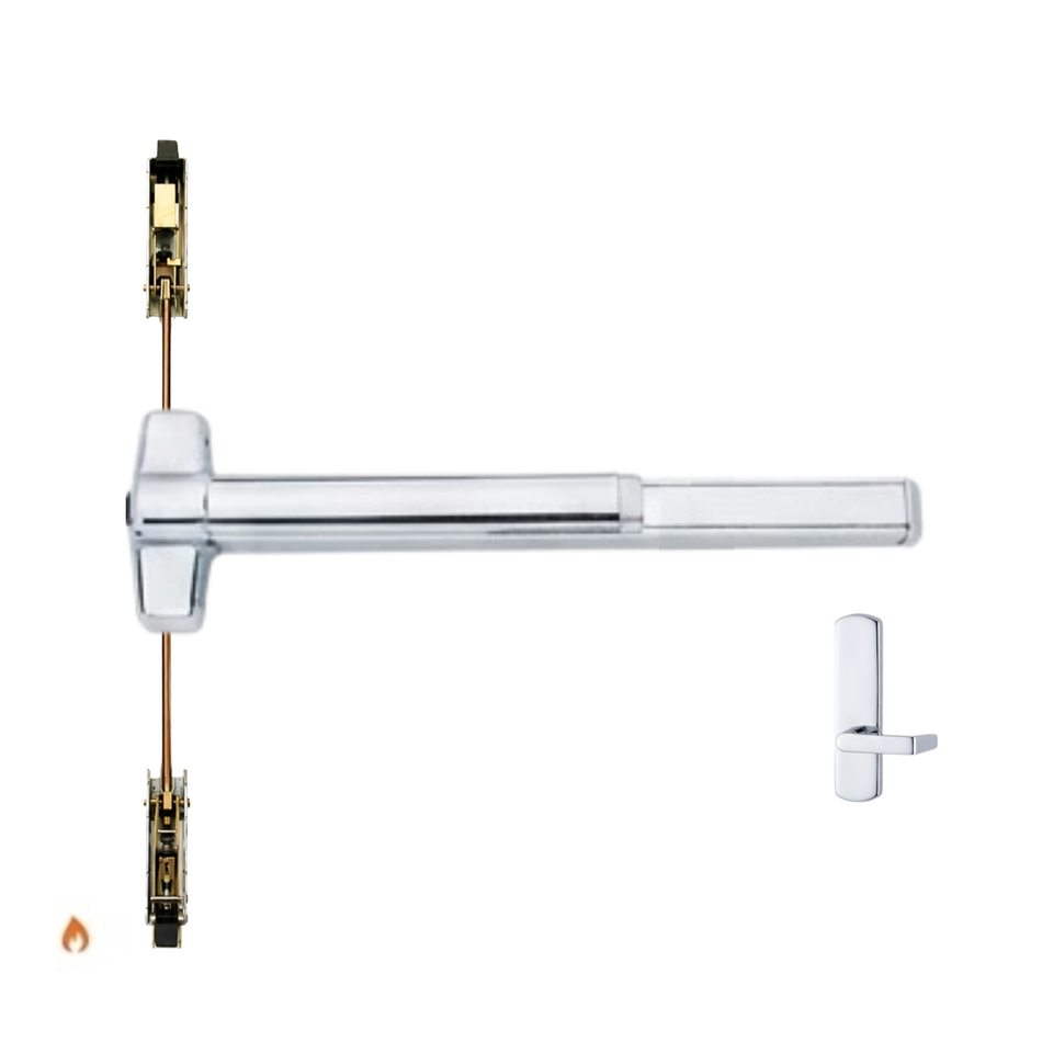 Von Duprin 9847L-BE-F/9947L-BE-F - Lever, Blank Escutcheon Concealed Vertical Rod Device - Fire Rated