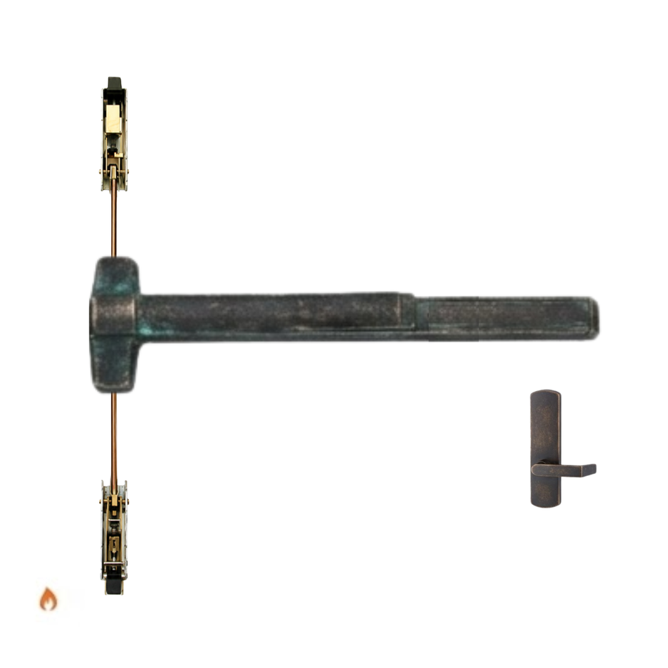 Von Duprin 9847L-BE-F/9947L-BE-F - Lever, Blank Escutcheon Concealed Vertical Rod Device - Fire Rated