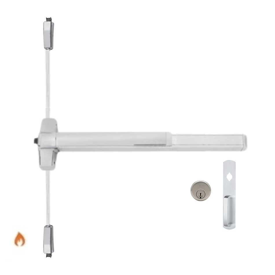 Von Duprin 9857NL-OP-F/9957NL-OP-F - Night Latch, Optional Pull Surface Three Point Latch Device - Fire Rated