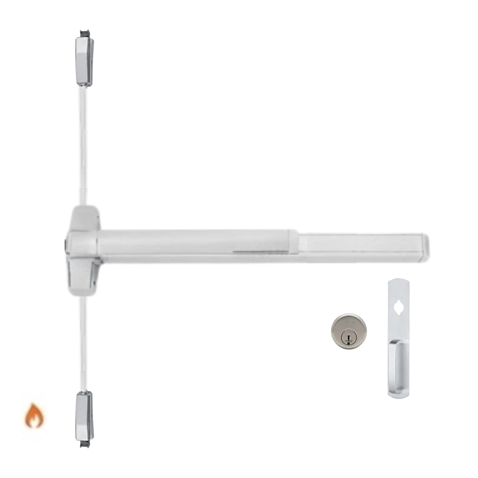Von Duprin 9827NL-OP-F/9927NL-OP-F - Night Latch, Optional Pull Surface Vertical Rod Device - Fire Rated