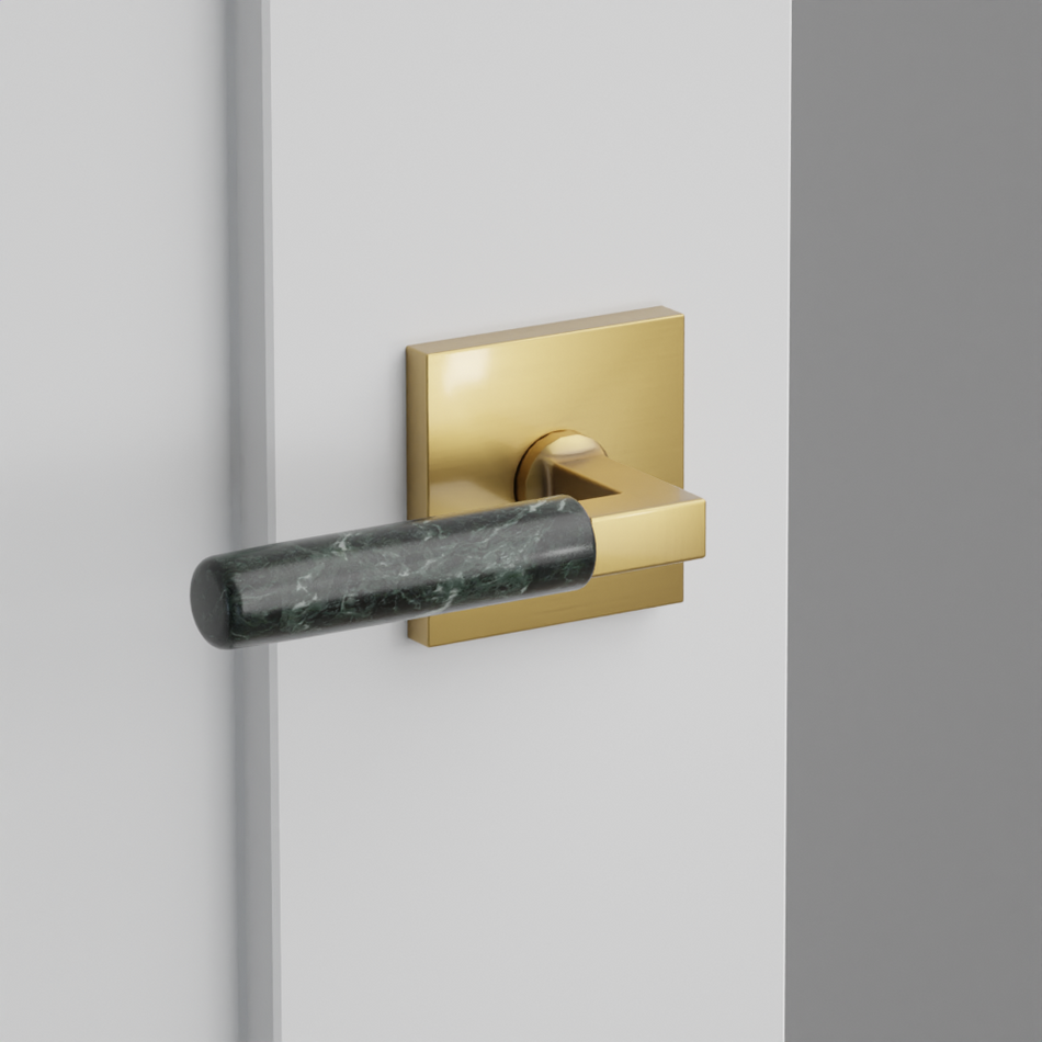Emtek Green Marble Lever with Square Rosette