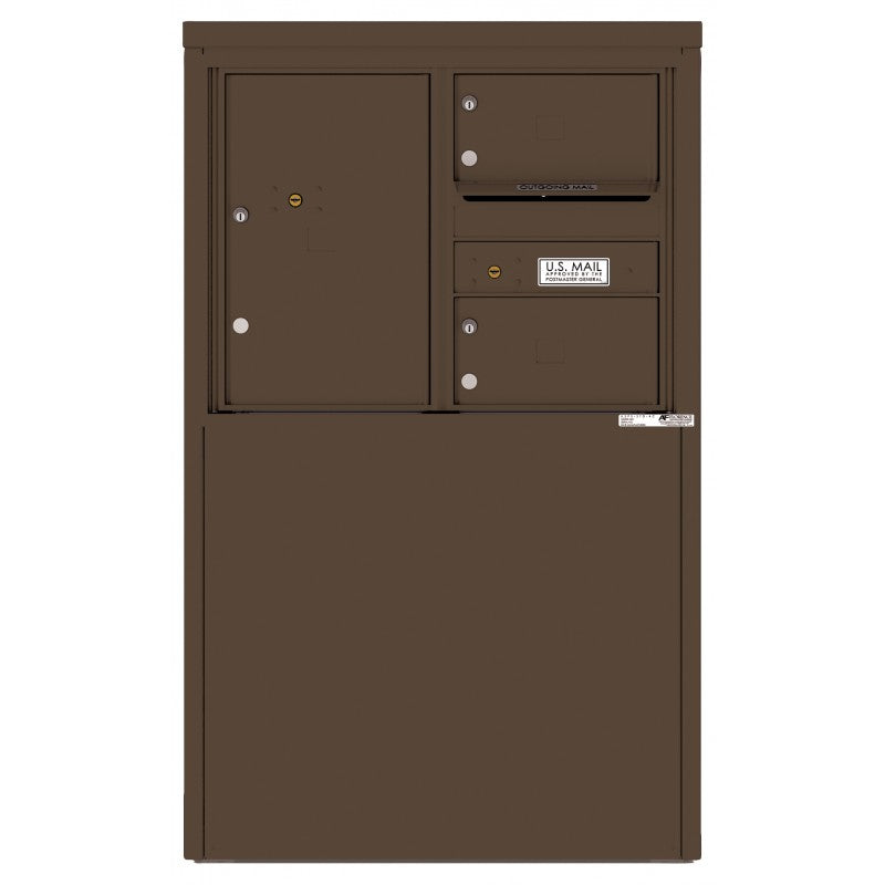 4C06D-02-D - 2 Tenant Doors with 1 Parcel Locker and Outgoing Mail Compartment - 4C Depot Mailbox Module