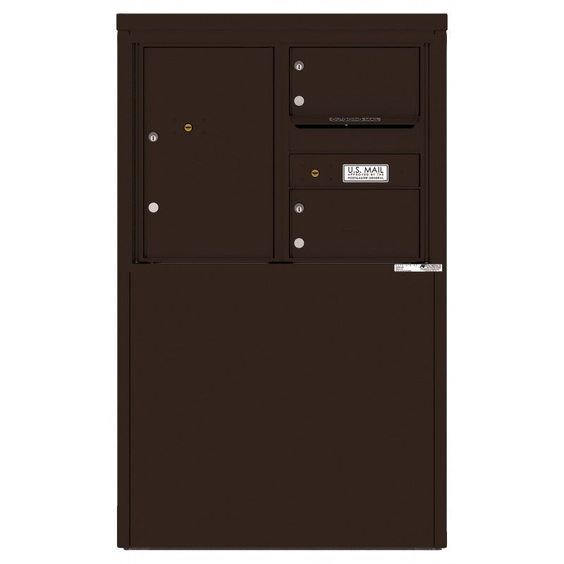 4C06D-02-D - 2 Tenant Doors with 1 Parcel Locker and Outgoing Mail Compartment - 4C Depot Mailbox Module
