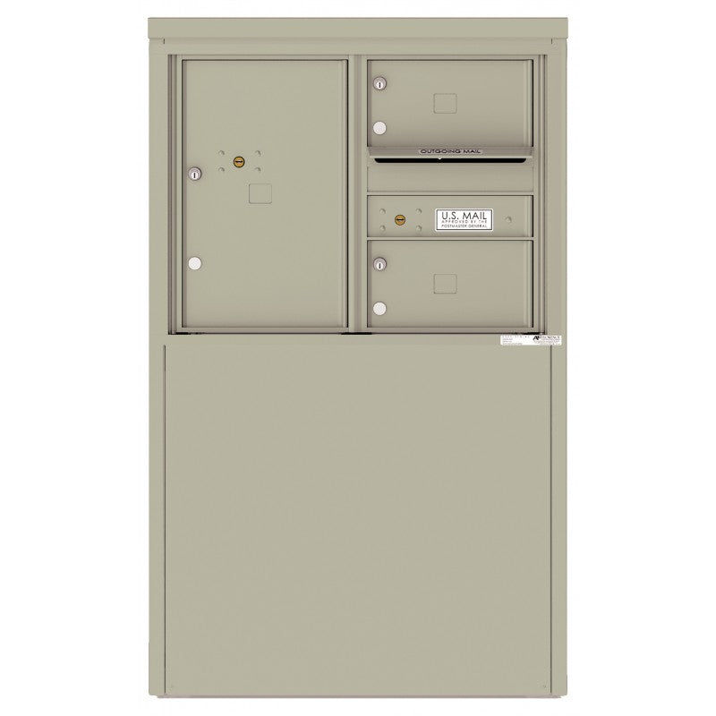 4C06D-02-D - 2 Tenant Doors with 1 Parcel Locker and Outgoing Mail Compartment - 4C Depot Mailbox Module