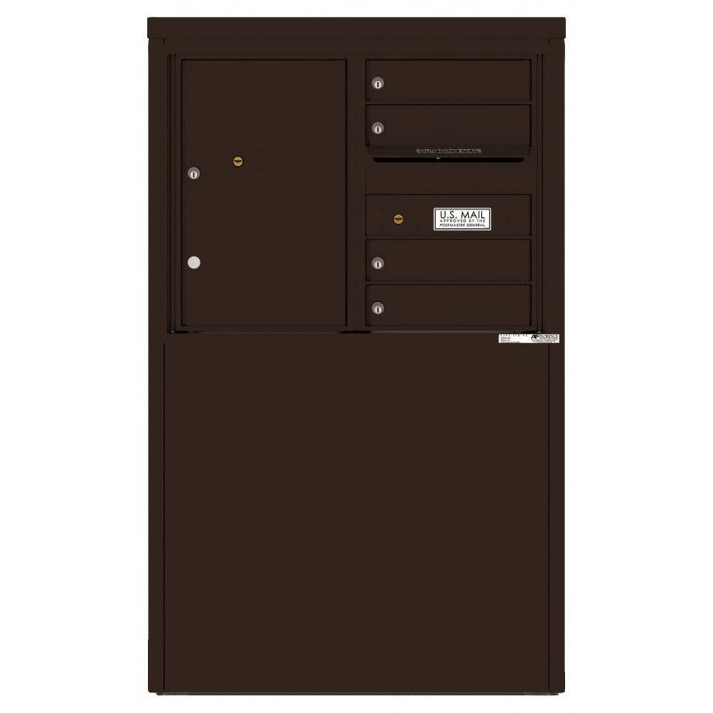 4C06D-04-D - 4 Tenant Doors with 1 Parcel Locker and Outgoing Mail Compartment - 4C Depot Mailbox Module