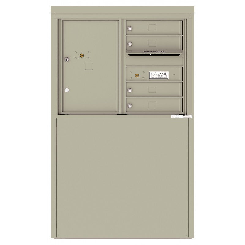 4C06D-04-D - 4 Tenant Doors with 1 Parcel Locker and Outgoing Mail Compartment - 4C Depot Mailbox Module