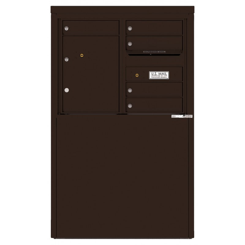 4C06D-05-D - 5 Tenant Doors with 1 Parcel Locker and Outgoing Mail Compartment - 4C Depot Mailbox Module