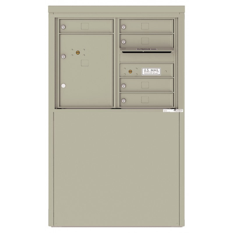 4C06D-05-D - 5 Tenant Doors with 1 Parcel Locker and Outgoing Mail Compartment - 4C Depot Mailbox Module