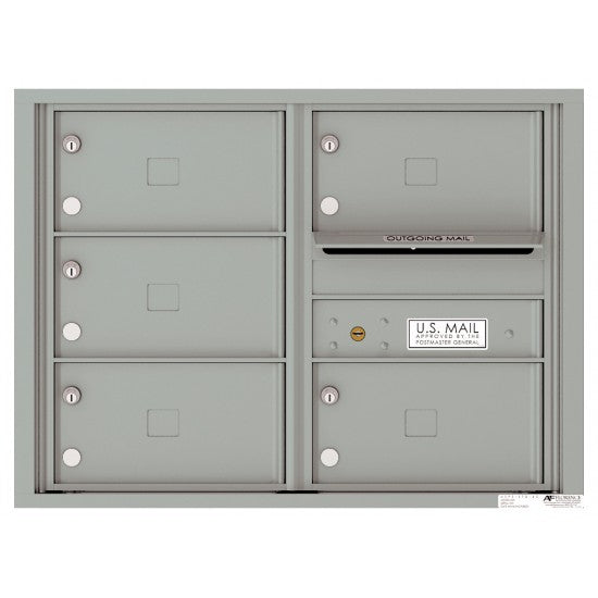 4C06D-05X - 5 Oversized Tenant Doors with Outgoing Mail Compartment - 4C Wall Mount 6-High Mailboxes