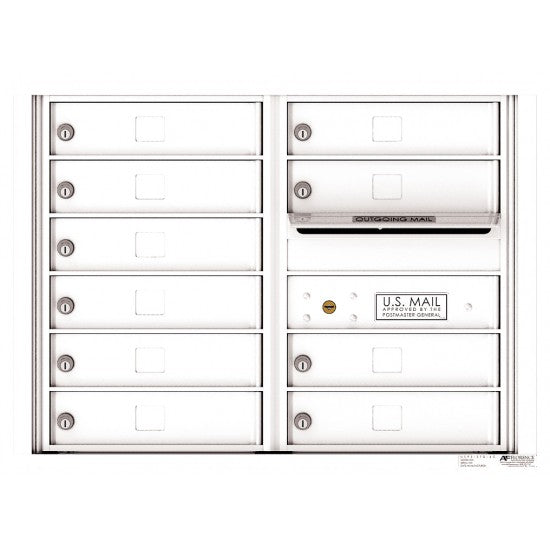 4C06D-10 - 10 Tenant Doors with Outgoing Mail Compartment - 4C Wall Mount 6-High Mailboxes USPS Approved