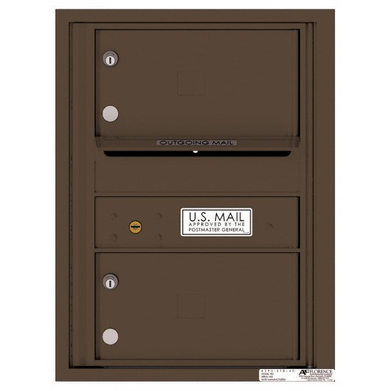 4C06S-02 - 2 Oversized Tenant Doors with Outgoing Mail Compartment - 4C Wall Mount 6-High Mailboxes