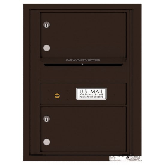 4C06S-02 - 2 Oversized Tenant Doors with Outgoing Mail Compartment - 4C Wall Mount 6-High Mailboxes