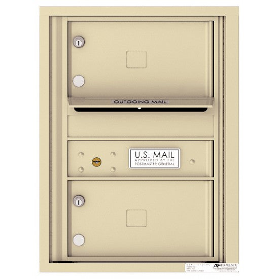 4C06S-02 - 2 Oversized Tenant Doors with Outgoing Mail Compartment - 4C Wall Mount 6-High Mailboxes