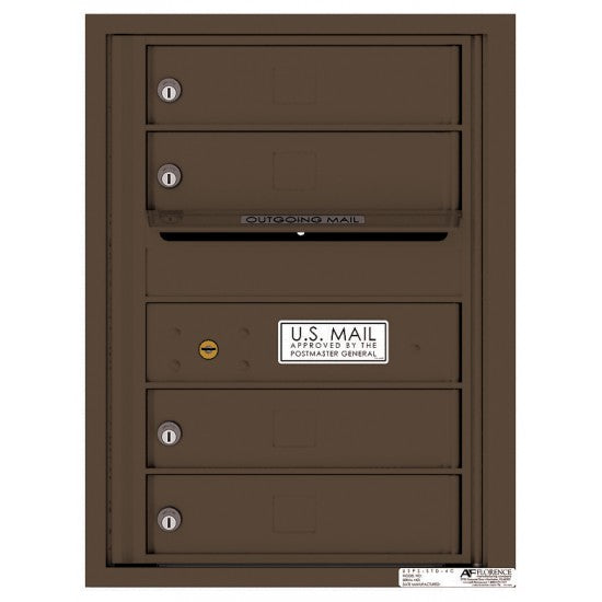 4C06S-04 - 4 Tenant Doors with Outgoing Mail Compartment - 4C Wall Mount 6-High Mailboxes