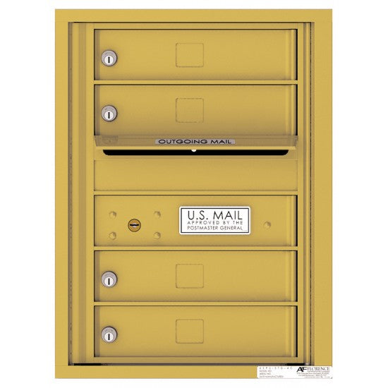 4C06S-04 - 4 Tenant Doors with Outgoing Mail Compartment - 4C Wall Mount 6-High Mailboxes