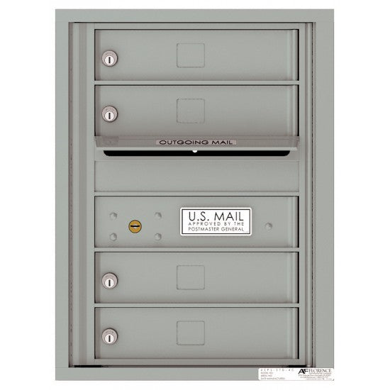 4C06S-04 - 4 Tenant Doors with Outgoing Mail Compartment - 4C Wall Mount 6-High Mailboxes