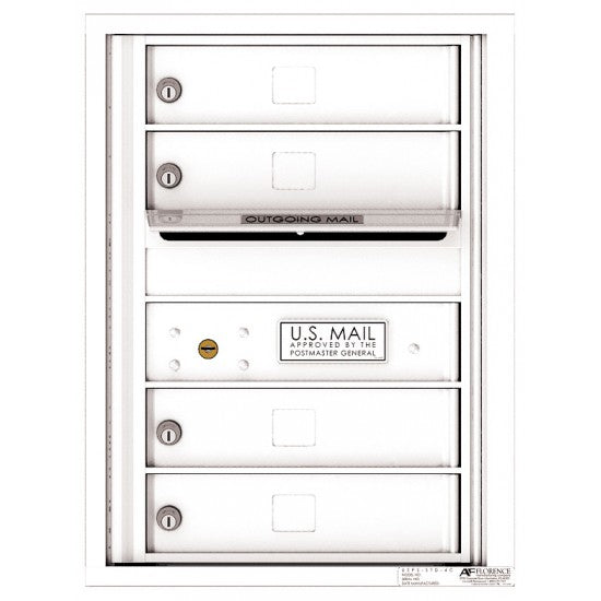 4C06S-04 - 4 Tenant Doors with Outgoing Mail Compartment - 4C Wall Mount 6-High Mailboxes