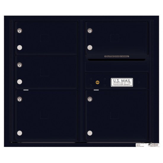 4C07D-05 - 5 Oversized Tenant Doors with Outgoing Mail Compartment - 4C Wall Mount 7-High Mailboxes