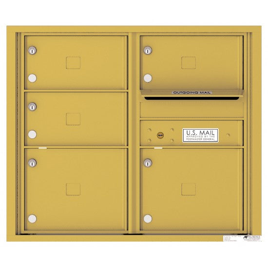 4C07D-05 - 5 Oversized Tenant Doors with Outgoing Mail Compartment - 4C Wall Mount 7-High Mailboxes