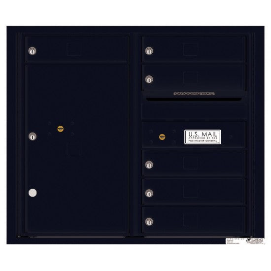 4C07D-06 - 6 Tenant Doors with 1 Parcel Locker and Outgoing Mail Compartment - 4C Wall Mount 7-High Mailboxes