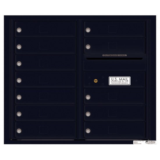 4C07D-12 - 12 Tenant Doors with Outgoing Mail Compartment - 4C Wall Mount 7-High Mailboxes