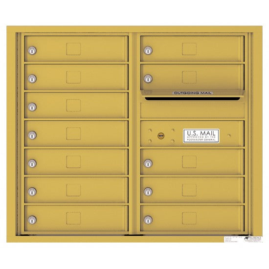 4C07D-12 - 12 Tenant Doors with Outgoing Mail Compartment - 4C Wall Mount 7-High Mailboxes