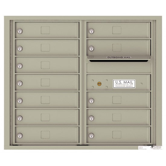4C07D-12 - 12 Tenant Doors with Outgoing Mail Compartment - 4C Wall Mount 7-High Mailboxes