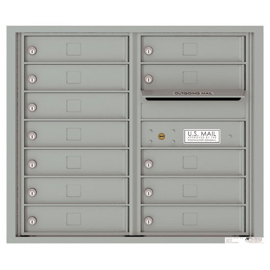 4C07D-12 - 12 Tenant Doors with Outgoing Mail Compartment - 4C Wall Mount 7-High Mailboxes