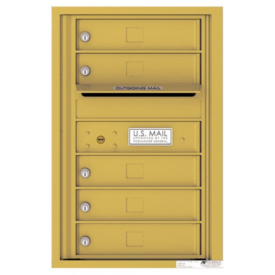 4C07S-05 - 5 Tenant Doors with Outgoing Mail Compartment - 4C Wall Mount 7-High Mailboxes