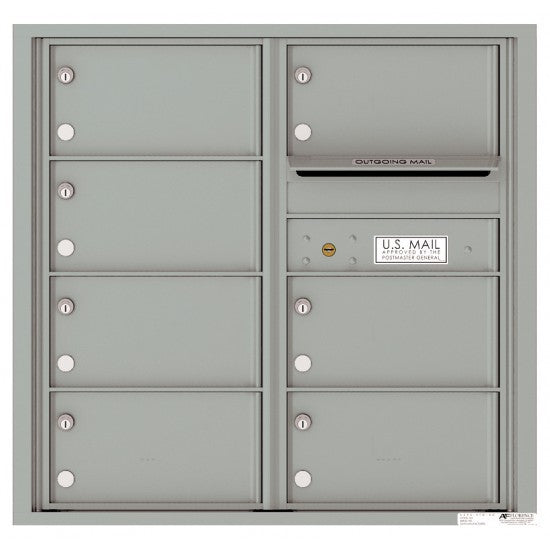 4C08D-07 - 7 Oversized Tenant Doors with Outgoing Mail Compartment - 4C Wall Mount 8-High Mailboxes