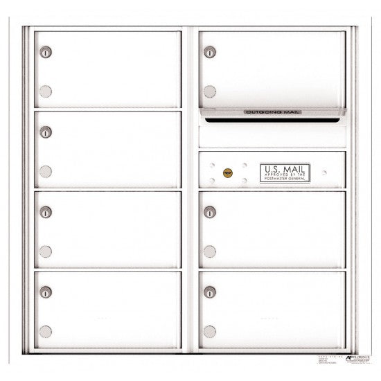 4C08D-07 - 7 Oversized Tenant Doors with Outgoing Mail Compartment - 4C Wall Mount 8-High Mailboxes