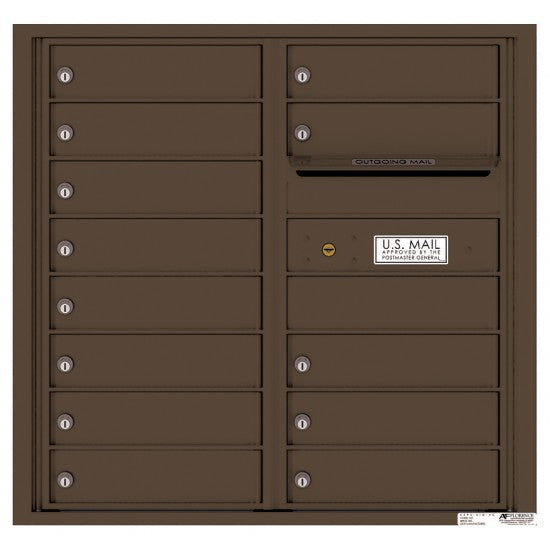 4C08D-13 - 13 Tenant Doors with Outgoing Mail Compartment - 4C Wall Mount 8-High Mailboxes
