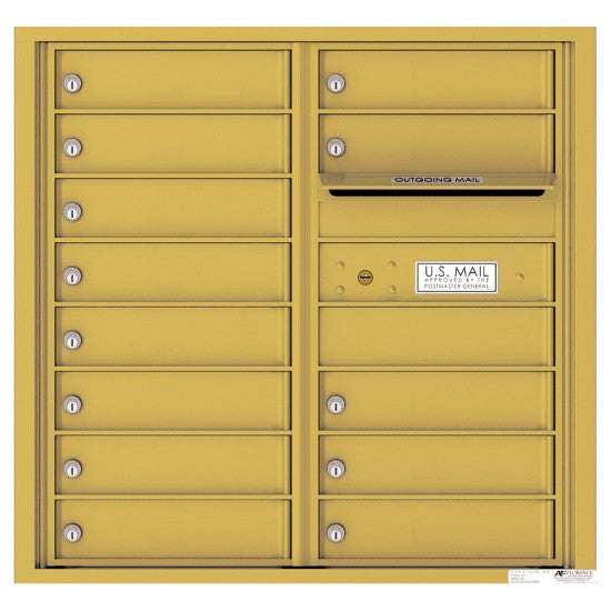 4C08D-13 - 13 Tenant Doors with Outgoing Mail Compartment - 4C Wall Mount 8-High Mailboxes