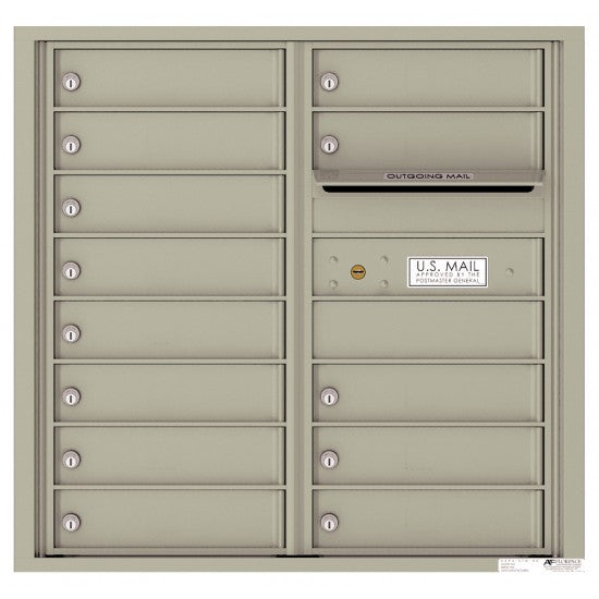 4C08D-13 - 13 Tenant Doors with Outgoing Mail Compartment - 4C Wall Mount 8-High Mailboxes