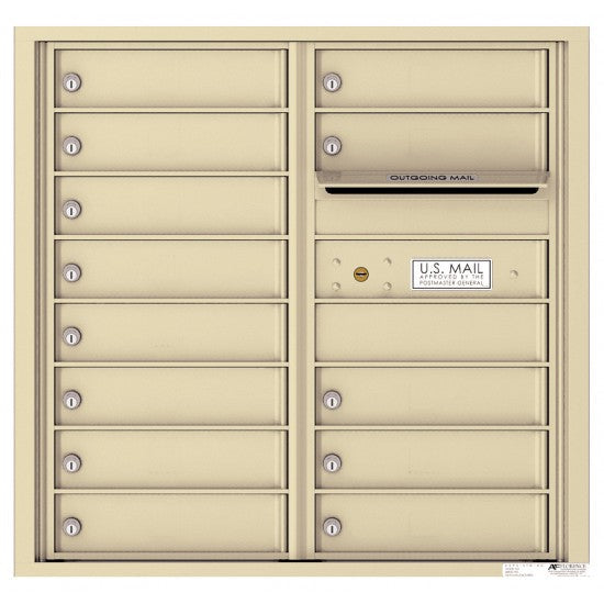 4C08D-13 - 13 Tenant Doors with Outgoing Mail Compartment - 4C Wall Mount 8-High Mailboxes