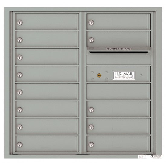4C08D-13 - 13 Tenant Doors with Outgoing Mail Compartment - 4C Wall Mount 8-High Mailboxes