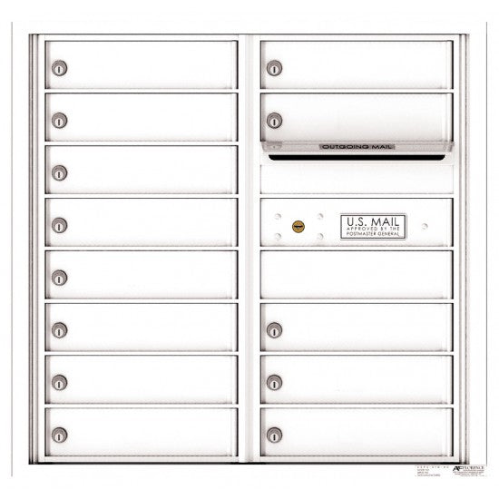 4C08D-13 - 13 Tenant Doors with Outgoing Mail Compartment - 4C Wall Mount 8-High Mailboxes