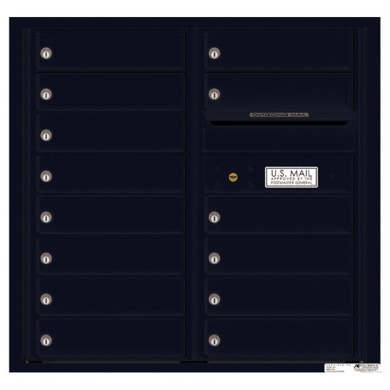4C08D-14 - 14 Tenant Doors with Outgoing Mail Compartment - 4C Wall Mount 8-High Mailboxes