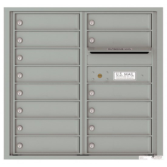 4C08D-14 - 14 Tenant Doors with Outgoing Mail Compartment - 4C Wall Mount 8-High Mailboxes
