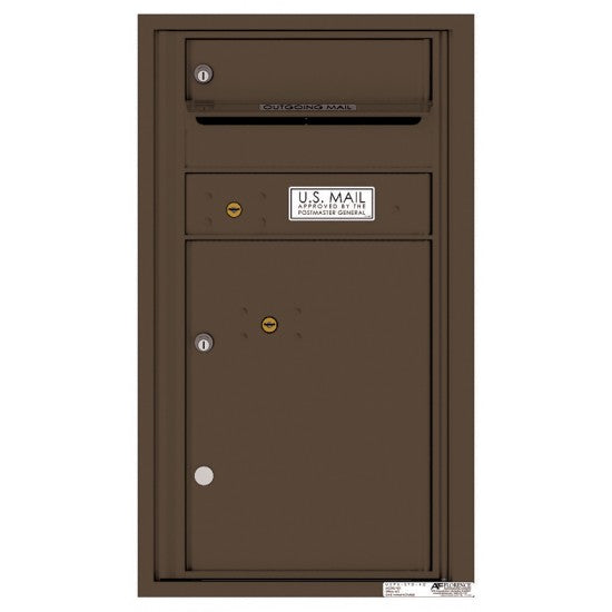 4C08S-01 - 1 Tenant Doors with 1 Parcel Locker and Outgoing Mail Compartment - 4C Wall Mount 8-High Mailboxes
