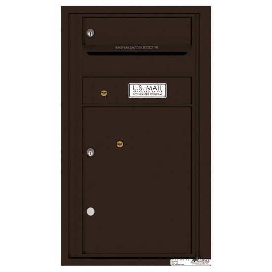 4C08S-01 - 1 Tenant Doors with 1 Parcel Locker and Outgoing Mail Compartment - 4C Wall Mount 8-High Mailboxes
