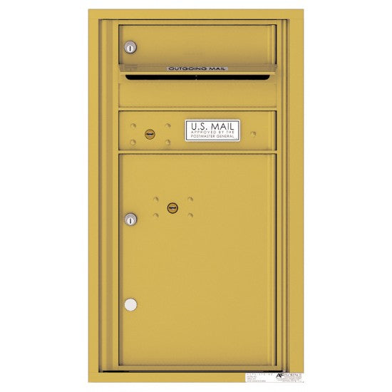 4C08S-01 - 1 Tenant Doors with 1 Parcel Locker and Outgoing Mail Compartment - 4C Wall Mount 8-High Mailboxes