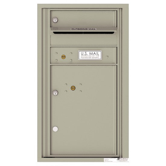 4C08S-01 - 1 Tenant Doors with 1 Parcel Locker and Outgoing Mail Compartment - 4C Wall Mount 8-High Mailboxes