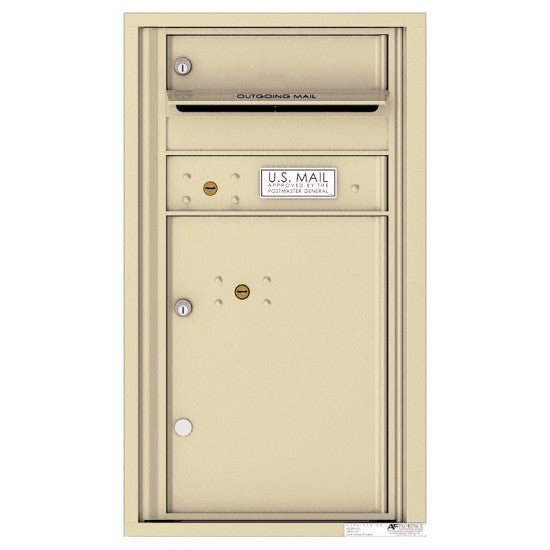 4C08S-01 - 1 Tenant Doors with 1 Parcel Locker and Outgoing Mail Compartment - 4C Wall Mount 8-High Mailboxes